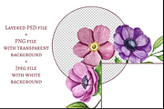 Watercolor Anemone Frame, a Decorative Illustration by Milla_Zelenyuk_art (Thumbnail 2 of 3)