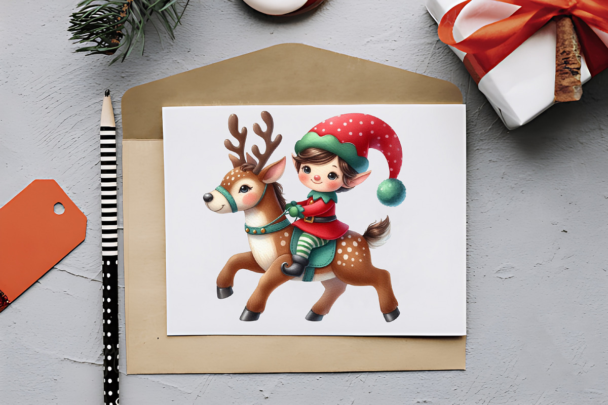 Santa's Adorable Little Helpers Png, an Illustration by RobertsArt (Photo 6 of 7)