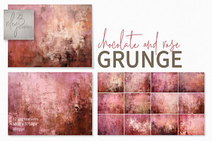 Chocolate And Rose Grunge Paintings