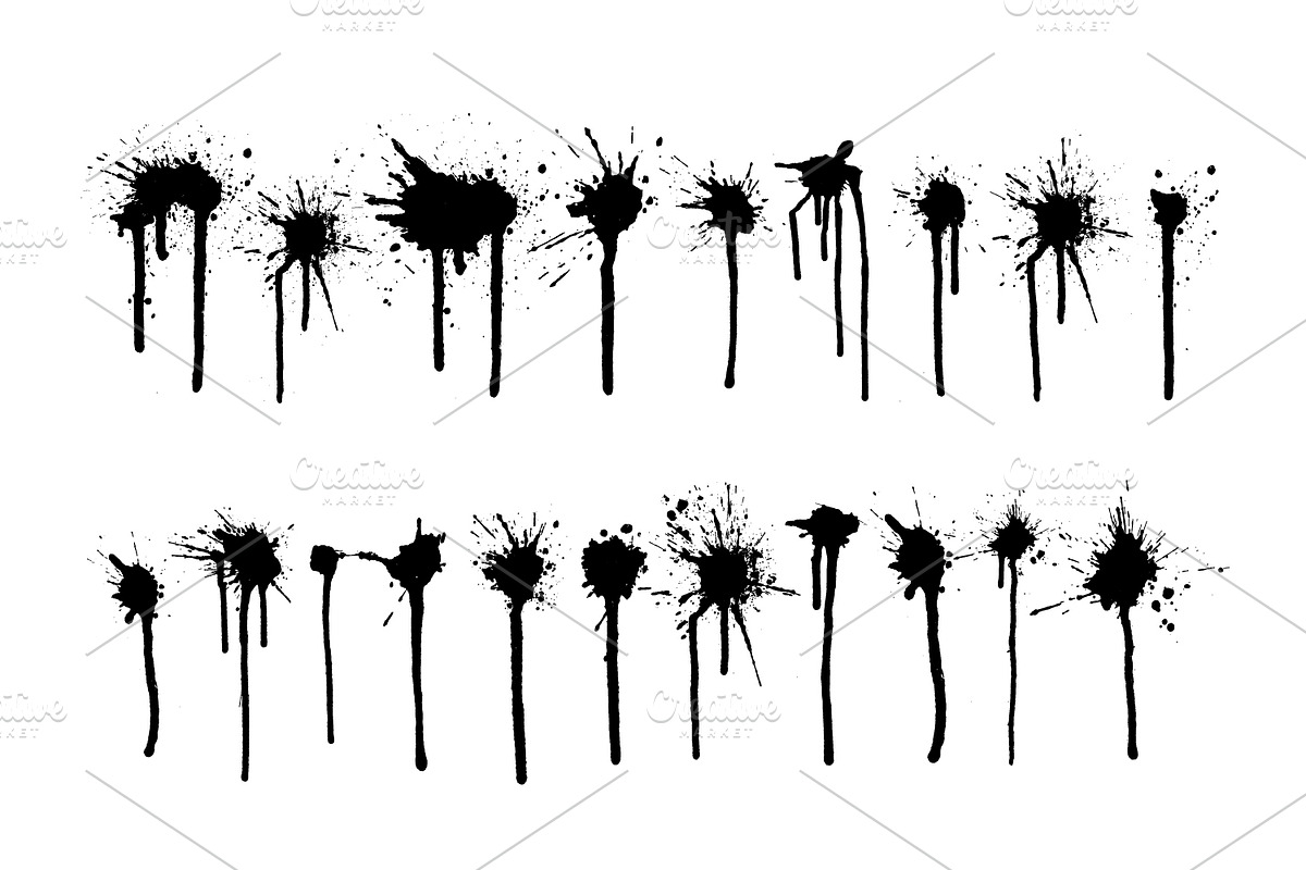 Big vector set of painted blots, a Texture Graphic by Valentain_Jevee (Photo 20 of 31)