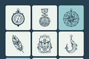 Vintage Sailor Tattoos Icons, an Object Illustration by Creative Stall (Thumbnail 7 of 11)