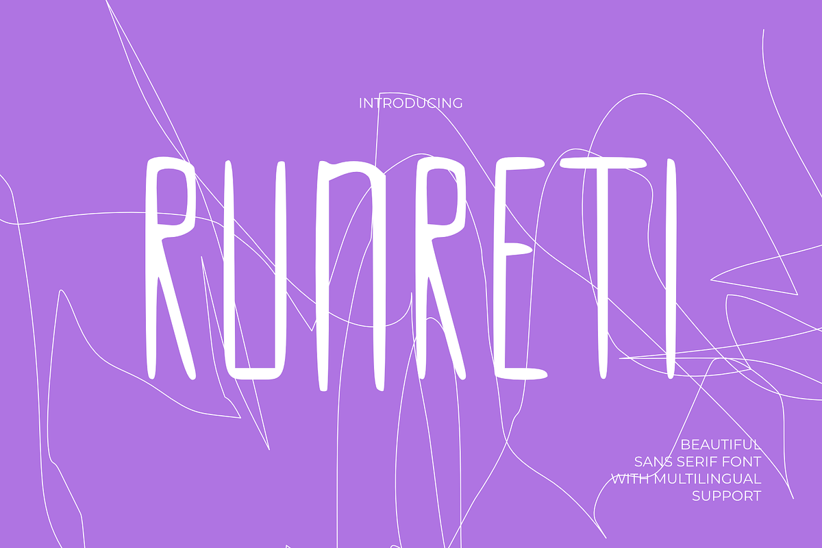 Runreti Stylish Condensed Typeface, a Sans Serif Font by mesuka (Photo 1 of 5)