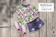 Hellebore Floral Seamless Pattern, a Decorative Illustration by AnitaPol (Thumbnail 5 of 12)