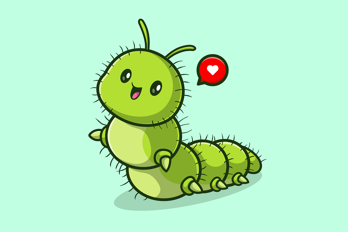 Cute Caterpillar Standing Cartoon, an Animal Illustration by Catalyst Labs (Photo 1 of 3)