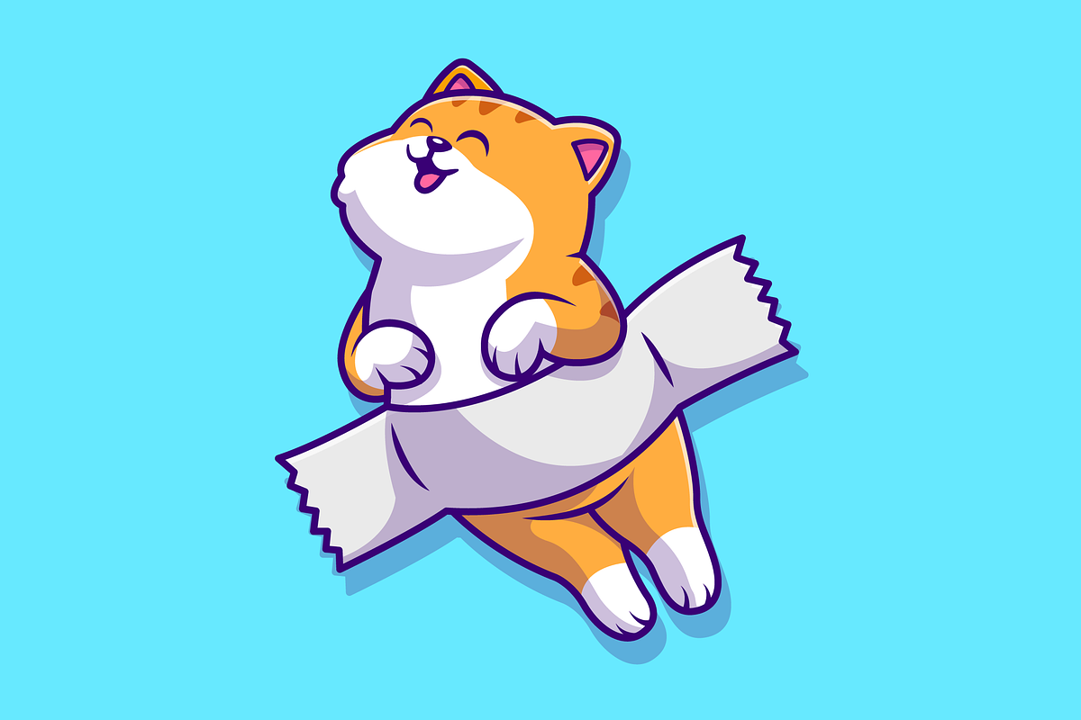 Cute Cat Stick On Wall With Tape, an Animal Illustration by Catalyst Labs