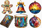 Watercolor Christmas Stained Glass, an Illustration by Canvas Craft (Thumbnail 2 of 6)