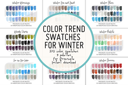 Procreate Winter Color Palettes, a Palette Add-On by STUDIO 17