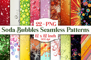 Soda Bubbles Seamless Patterns, a Pattern Graphic by Libby Wishes (Thumbnail 1 of 5)