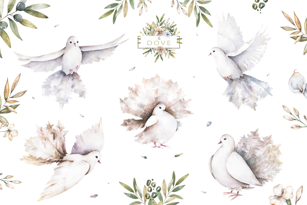 Dove Peace and Love Vibration Set, an Illustration by Ann Art Houze (Photo 2 of 16)