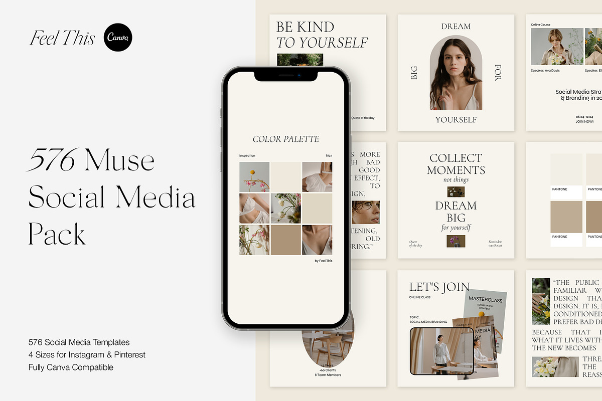 Muse Social Media Pack Canva, a Social Media Template by Feel This (Photo 1 of 32)