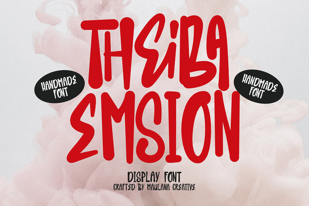 Theiba Emsion Handmade Display Font, a Handwritten Font by Maulana Creative (Photo 1 of 7)
