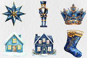 Blue Royalty Christmas Clipart, an Illustration by Rose Art (Thumbnail 3 of 4)
