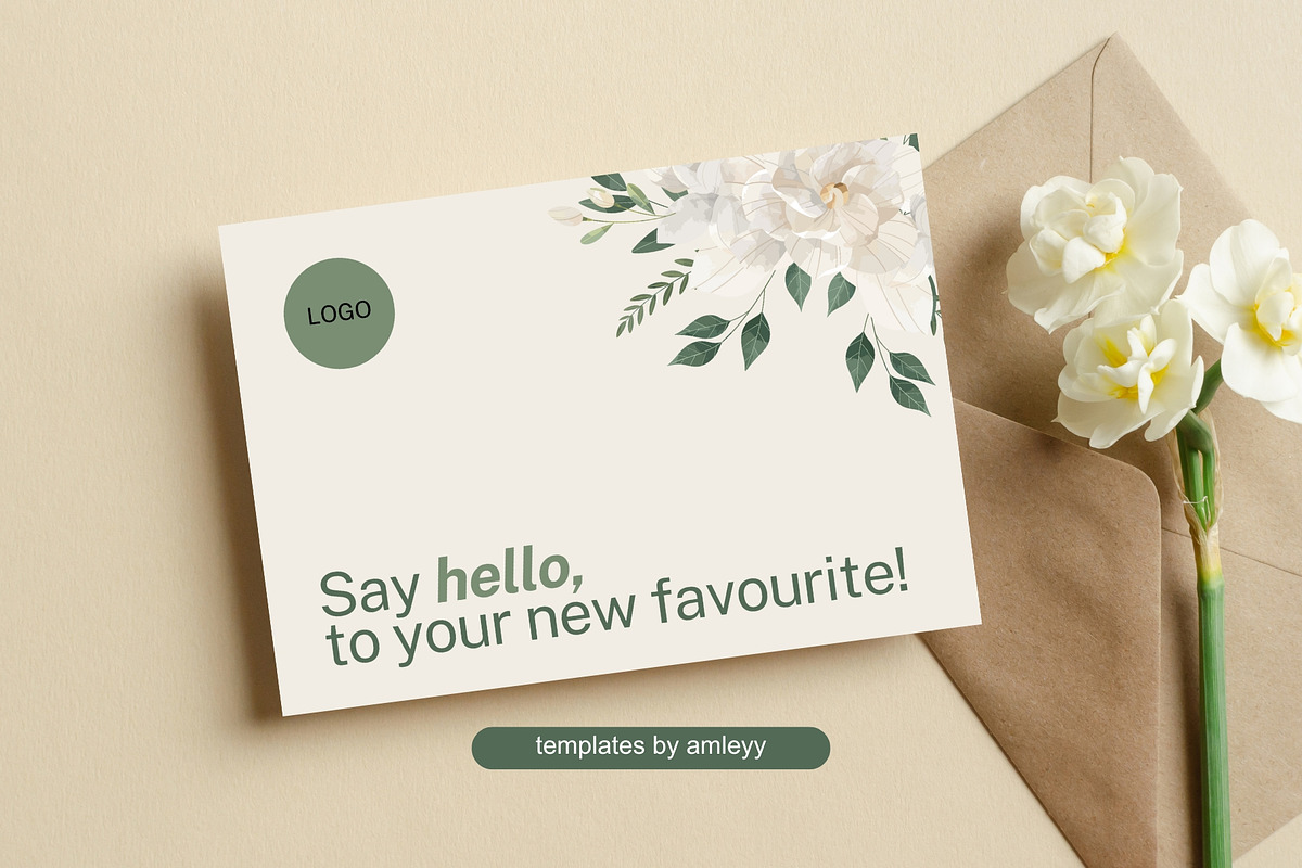 Floral thank you card, a Card Template by Elegant_Studio44 (Photo 4 of 7)