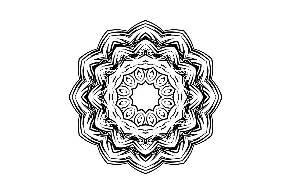 Ornamental Black White Mandala Pack, a Decorative Illustration by NJ Himel (Photo 4 of 103)