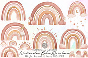 Watercolor Boho Rainbows Clipart, an Illustration by Sublimation Artist (Thumbnail 1 of 6)