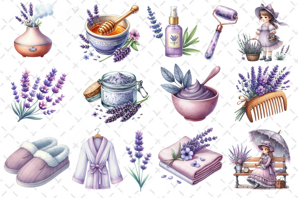Lavender Pamper Time Clipart, an Illustration by Dream Creation (Photo 3 of 4)