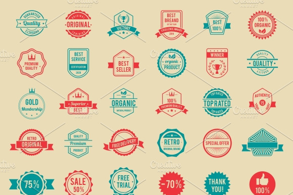 Vintage Badges And Labels