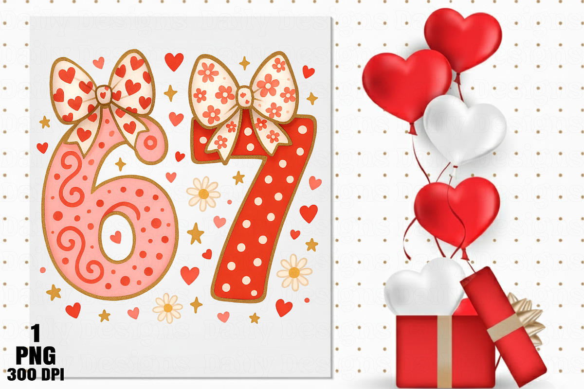 Funny Six Seven Valentine Coquette, an Illustration by Daily.Designs (Photo 4 of 5)