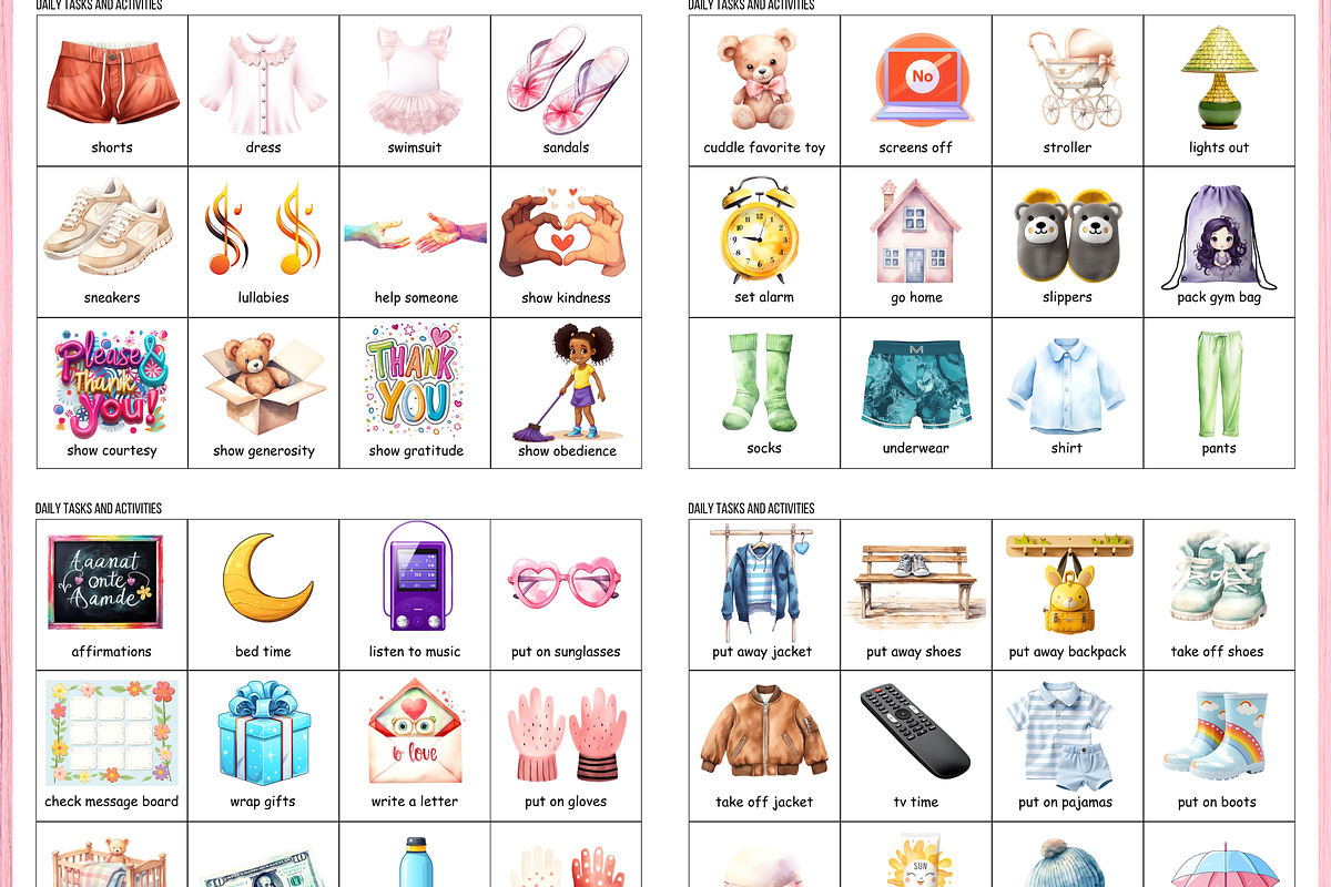 Editable Kids Daily Routine Cards, a Card Template by LA Design (Photo 2 of 10)