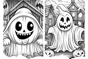 Cute Ghost Halloween Background, a Background Graphic by Coco Bloom (Thumbnail 6 of 6)