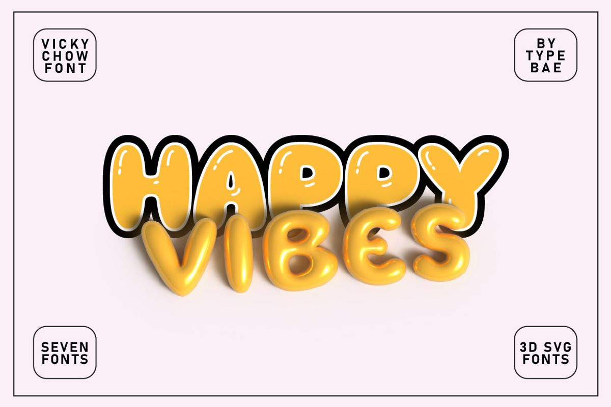 vicky chubby Vicky Chow - Chubby 3D Balloon Font | Creative Market
