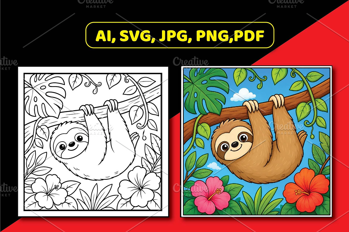 Jungle Animal Coloring Book for Kids, an Animal Illustration by Akrinity Digital (Photo 4 of 6)