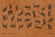 Tiger set. Vector elements, patterns, a Pattern Graphic by anna khramtsova (Thumbnail 2 of 13)