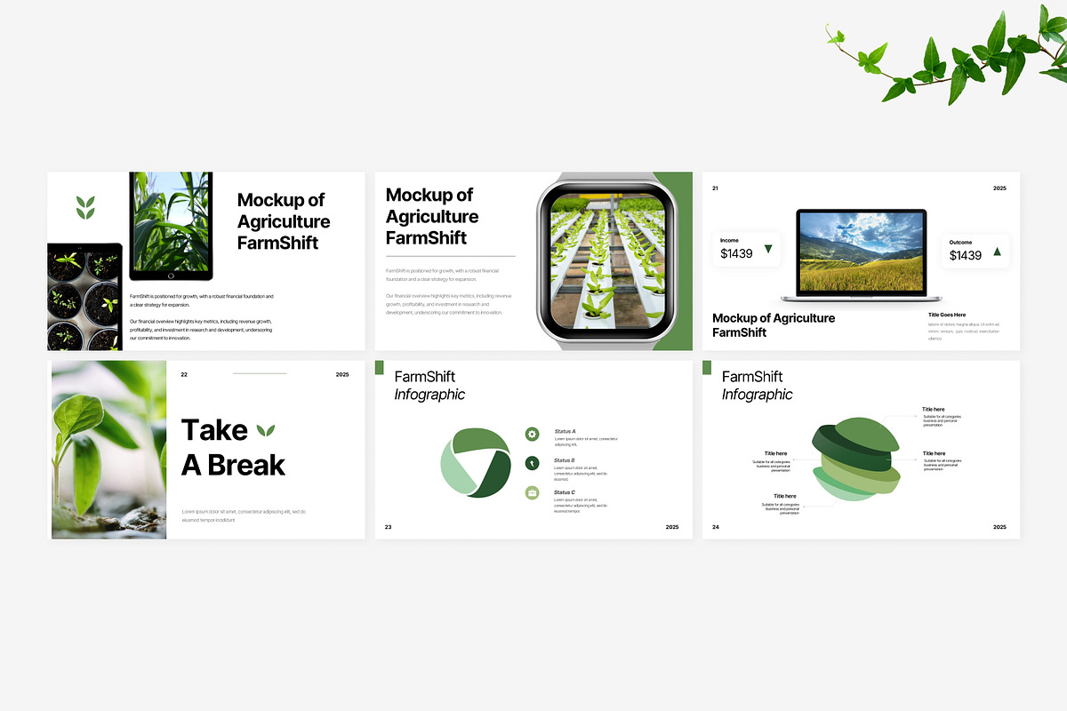Minimalist Agriculture Template, a Presentation Template by Eklip Studio (Photo 4 of 6)