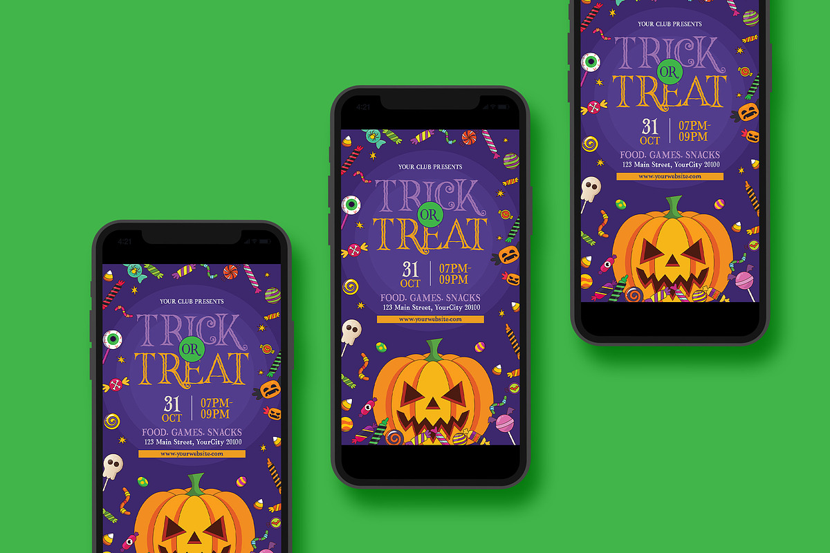Halloween Trick or Treat Flyer, a Flyer Template by Creativestoree (Photo 4 of 5)