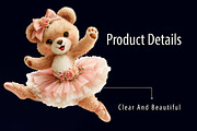 Ballerina Teddy Bear PNG Clipart, a Seasonal Illustration by RobertsArt (Thumbnail 5 of 7)