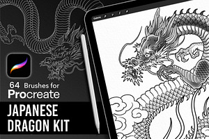 Japanese Dragon Kit for Procreate