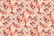 Fall Floral Grid Ornamental Pattern, a Pattern Graphic by SirenaArt (Thumbnail 4 of 11)