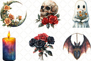 Romantic Halloween Clipart, an Illustration by Black Bird Studio (Thumbnail 2 of 6)