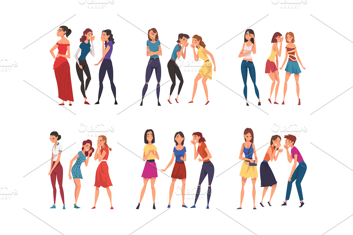 Young Female Gossiping and, a Person Illustration by TopVectors