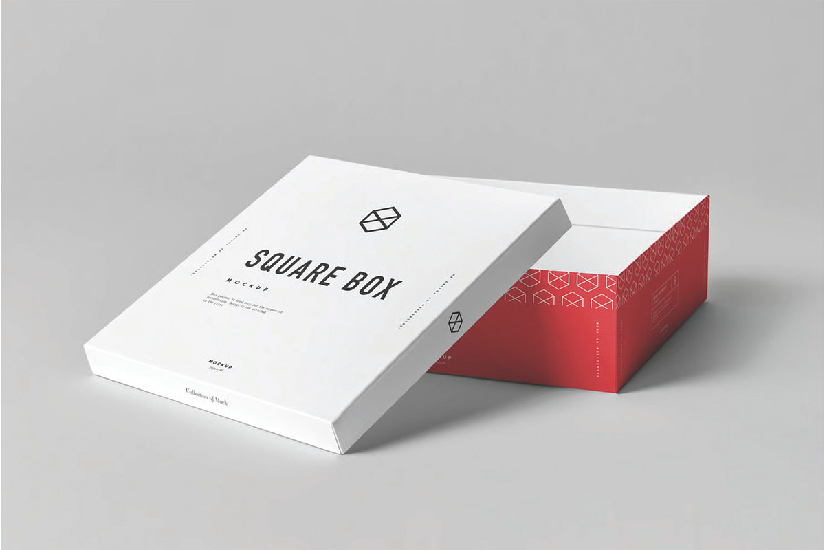 Square Shoe Box Mockup, a Packaging Mockup by DesignRushMarket (Photo 6 of 7)