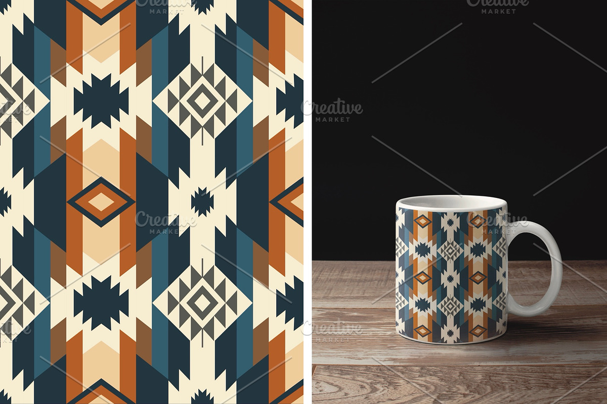 Colorful Beige Southwestern Pattern, a Pattern Graphic by PPEthnicDecorPattern (Photo 7 of 10)