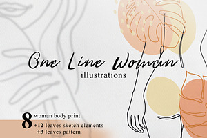 Abstract Female One Line Art