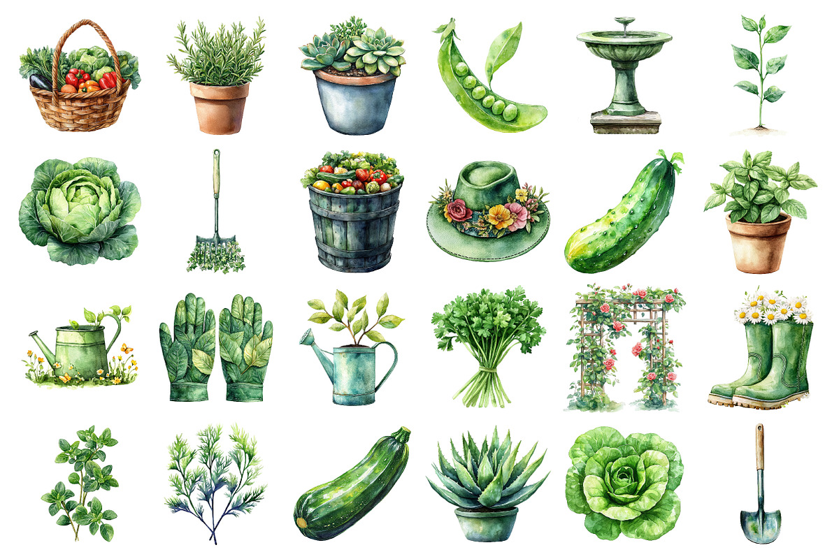 Green Garden Clipart, an Illustration by Daily.Designs (Photo 2 of 3)