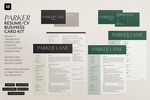 Parker Resume Business Card Template