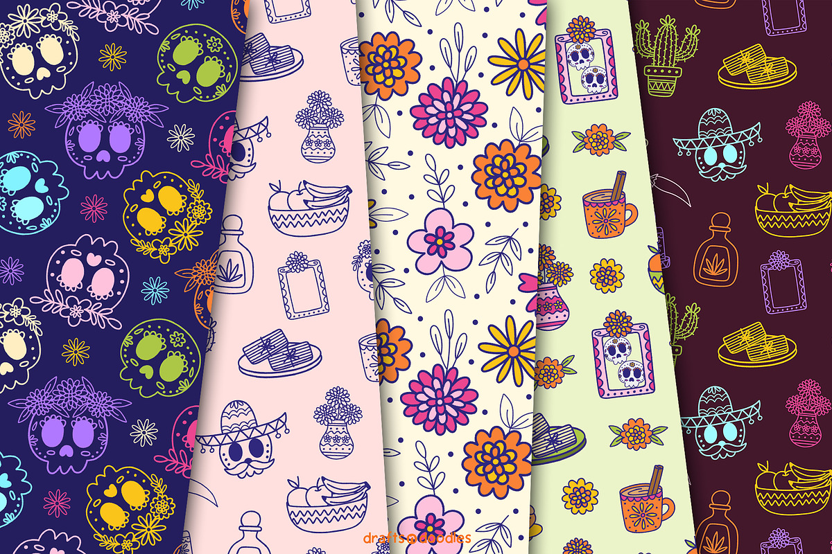 Day of the Dead Clipart and Patterns, an Object Illustration by Drafts n Doodles (Photo 8 of 14)