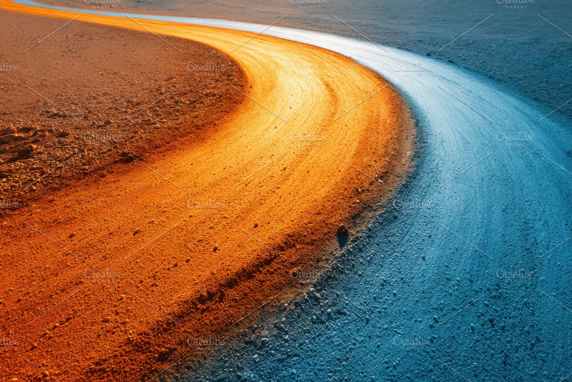 Curved two-tone dirt track, a Wallpaper Photo by AlyaAnd