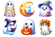 Cute Halloween Ghost Clipart PNG, an Illustration by Dream Creation (Thumbnail 3 of 6)