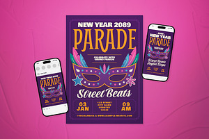New Year Parades Set, a Flyer Template by The Good Store
