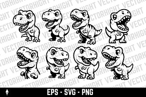 Cute baby Tyrannosaurus Rex, an Animal Illustration by Vectorhight