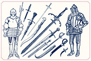Vintage sword and armor illustration, a Technology Illustration by Mr Vintage (Thumbnail 4 of 13)