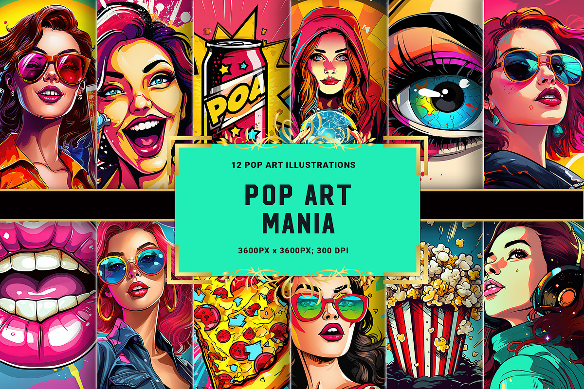 Pop Art Mania Vibrant Collection, an Illustration by Fun Digital (Photo 1 of 6)