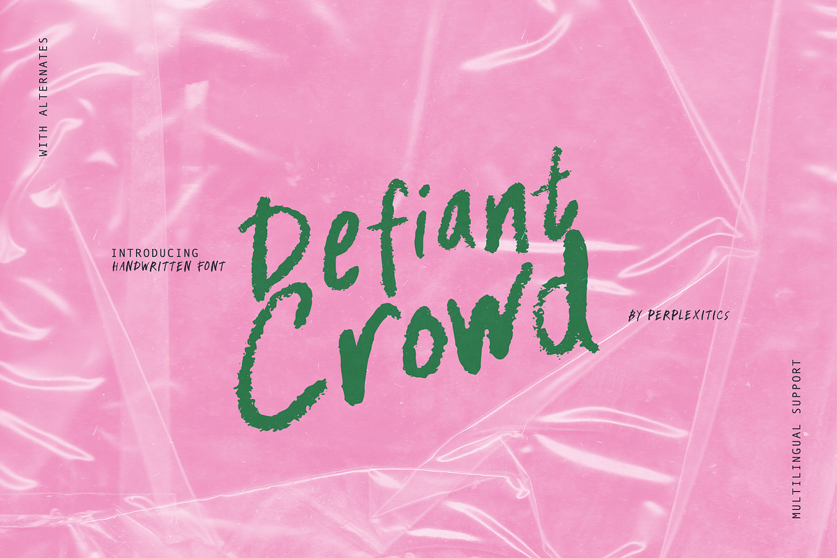 Defiant Crowd Handwritten Font, a Handwritten Font by Perplexitics (Photo 1 of 10)