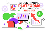 10 Stock Trading Platforms, a Finance Illustration by denayunebgt (Thumbnail 1 of 4)