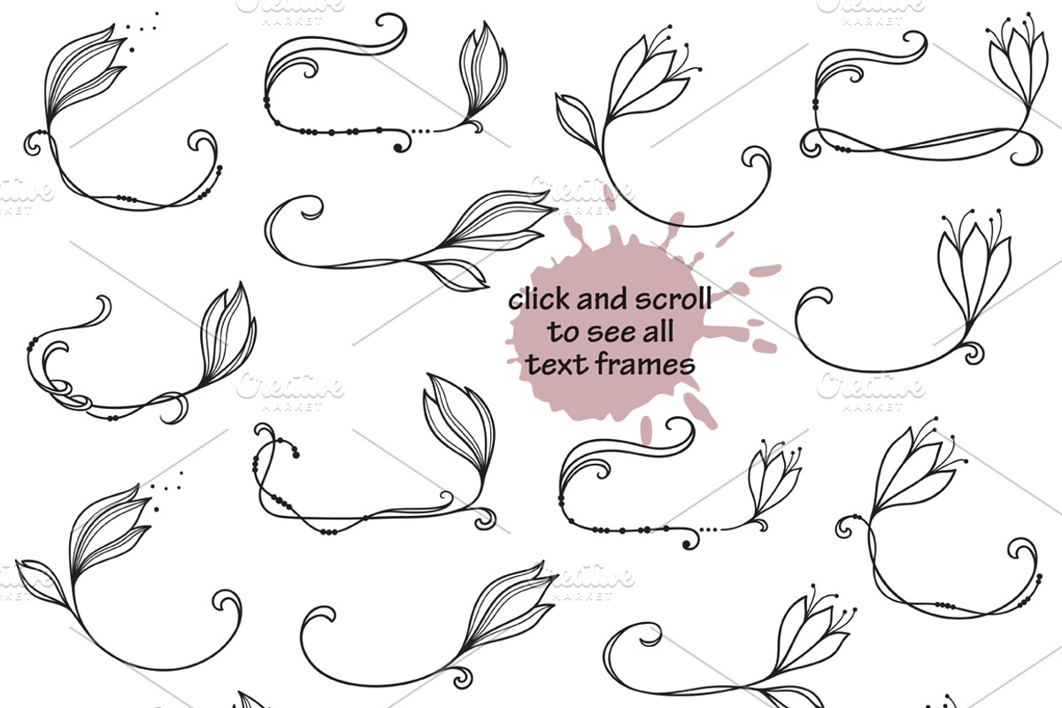 Hand drawn Vector Floral set, a Background Graphic by InkySplash (Photo 3 of 5)
