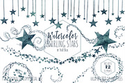 Dark Teal Blue Star Graphic Set, an Illustration by ClipartBrat Graphics (Thumbnail 1 of 5)